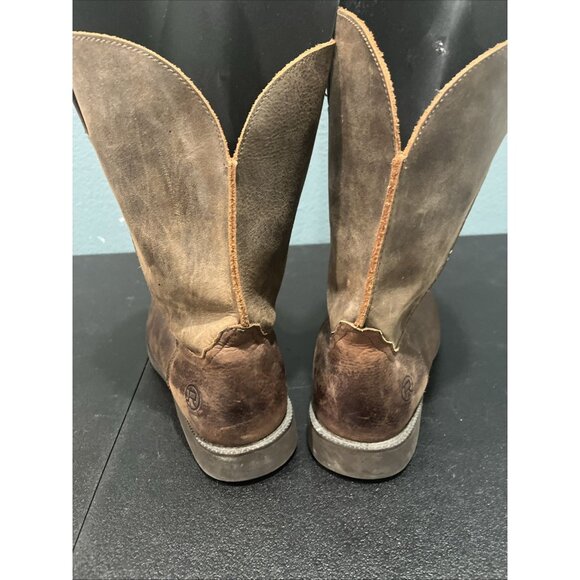 Roper Western Boots Mens Sz 14 Brown Oiled Leather Work Play Cowboy Square Toe - Picture 6 of 9